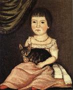 Child Posing with Cat Beardsley Limner